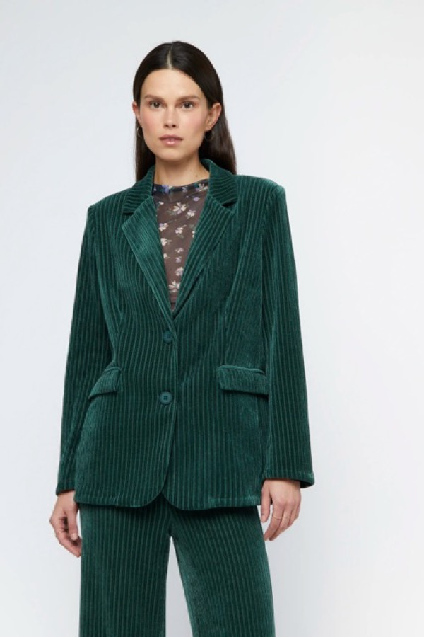 VELVET CORDUROY BLAZER AND TROUSERS GREEN 